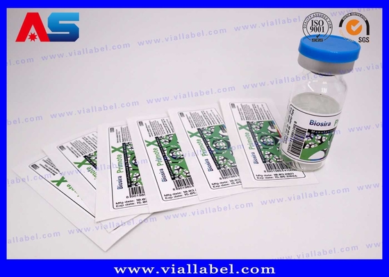 CMYK 화이트 진주 필름 10ml 플라스크 라벨 주사 병에 맞춤형 10ml 병 라벨