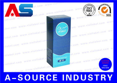 10ml 수포 상자 매트 마감 카튼 종이 파란색 UV 스팟 브레이일 상자 흰색 고지 상자