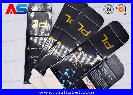 반짝이는 금 엽록체 태블릿 종이 상자 검은 색 맞춤형 인쇄 된 주사 오일 10ml 방울 상자