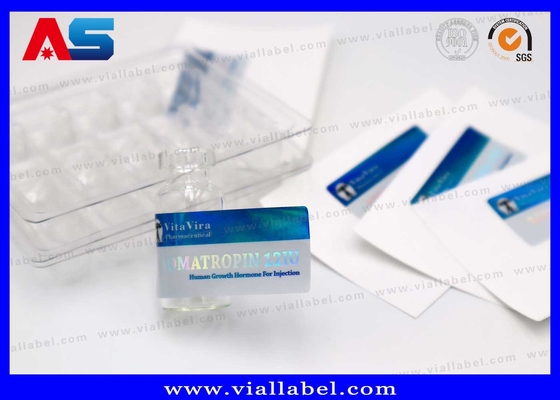 작은 병 Hcg 접착제 2ml 병 라벨 금속 파란색 약국 사용