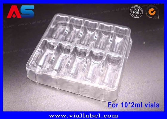 돋을새김 로고로 포장하는 유리제 작은 유리병을 위해 포장하는 백색/파랗고/투명한 플라스틱 물집