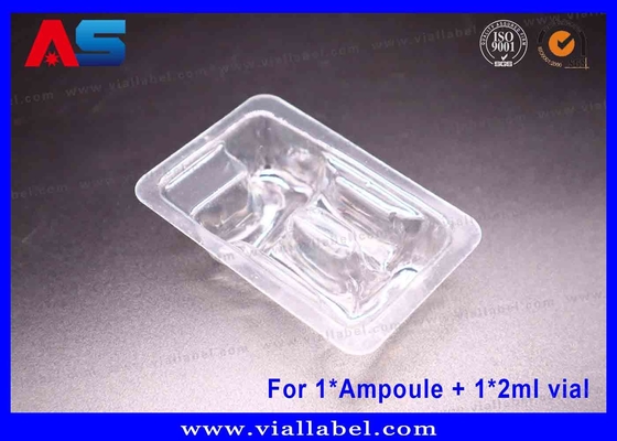 맑은 PET 블러스터 트레이 1ml Ampoule & 2ml Vial를 위한 듀얼 챔버 보안 패키지