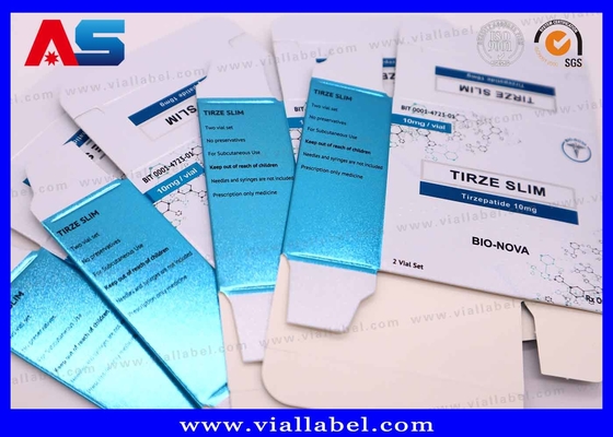 UV 매트 금속 색상 의약품 Tirzepatide 종이 박스 2ml의 병에 대한 라벨 트레이