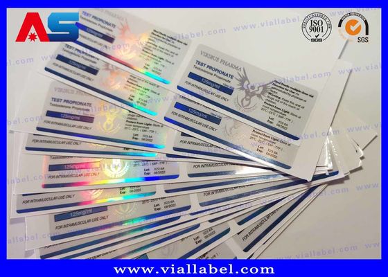 홀로그램 10ml 바이알 라벨 주사 가능한 펩타이드 처방 바이알 라벨 인쇄 4색 풀 컬러 60 x 25 mm