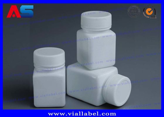 PET 약국 흰색 50ml 플라스틱 알약 병 나사 캡 정면 모양 압력 민감 밀폐