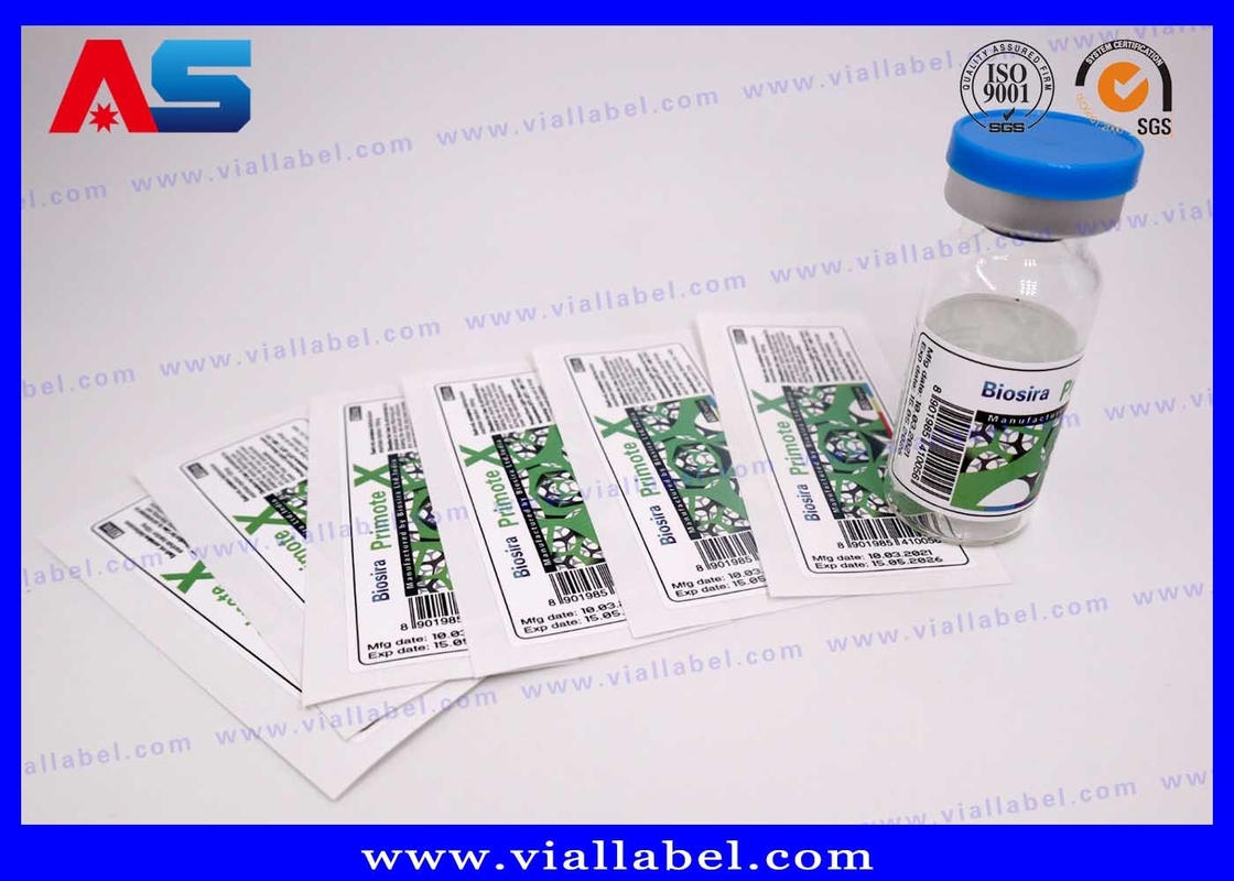 CMYK 화이트 진주 필름 10ml 플라스크 라벨 주사 병에 맞춤형 10ml 병 라벨