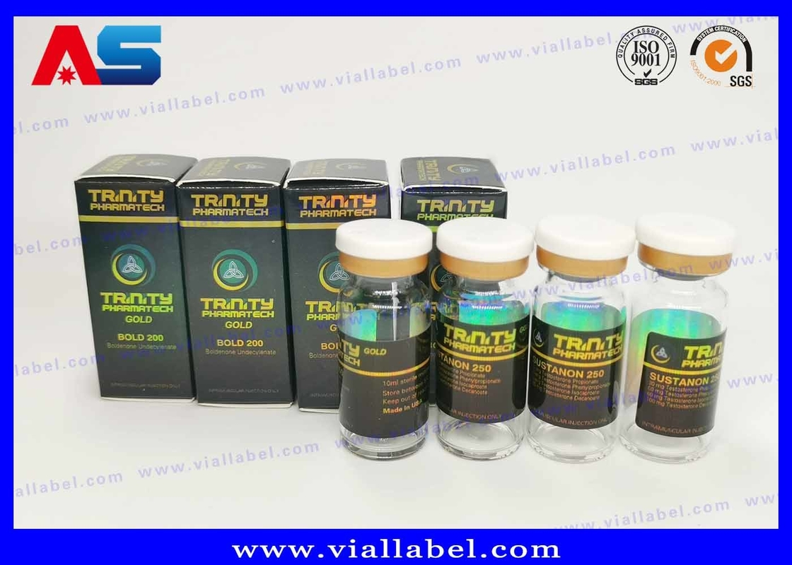 의약품 펩타이드 SARMS 종이 수송품 포자 상자 홀로그램 로고 UV 코팅 10ml 병 라벨