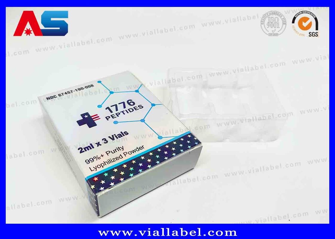BPC 홀로그래픽 레이저 작은 상자, 약품 상자 2 병 3ml 인쇄