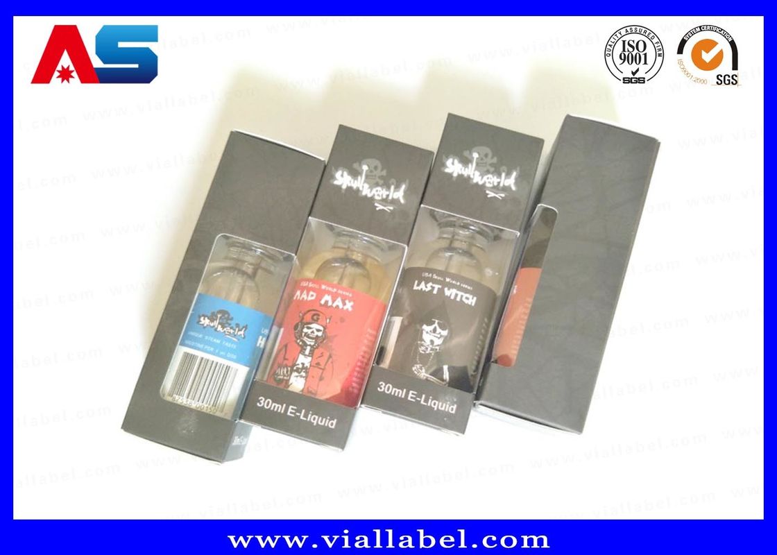 30ml 상자 인쇄 e liq-uid 커스텀 작은 포장 상자 맑은 창문과 함께 무료 디자인 블랙 매트 마무리