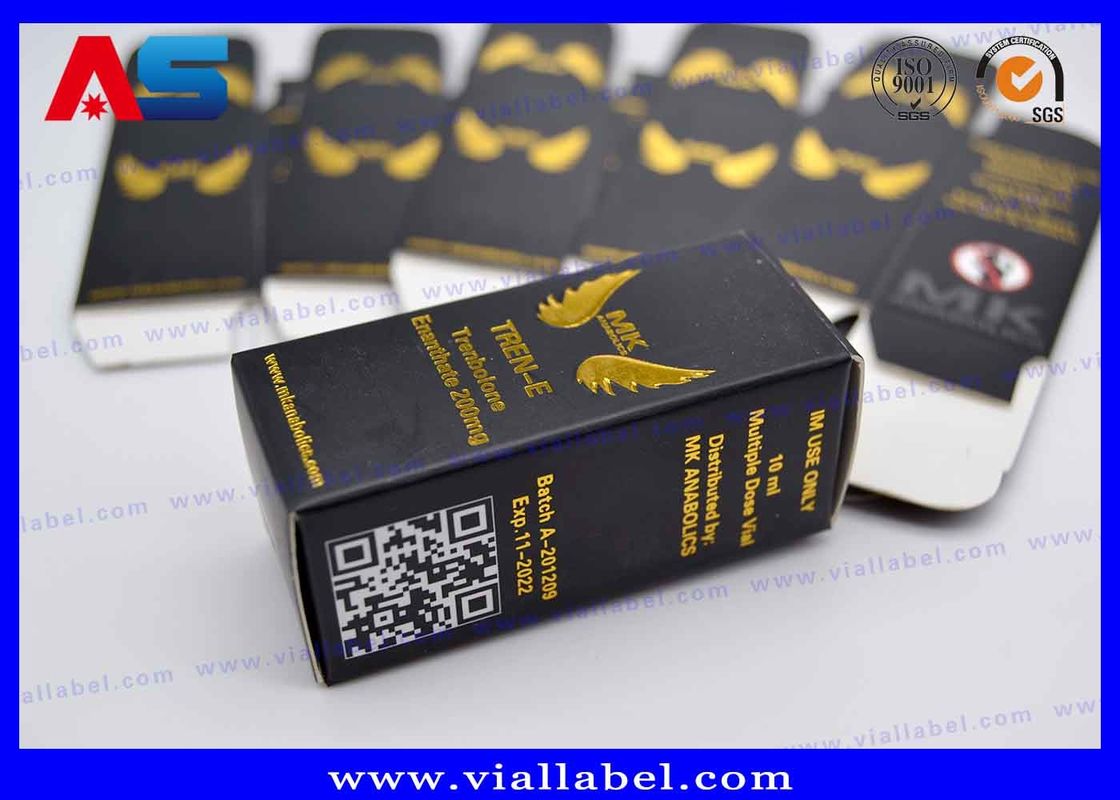 MK 제약 10ml 병 상자 금 엽으로 된 작은 병용 로고 상자