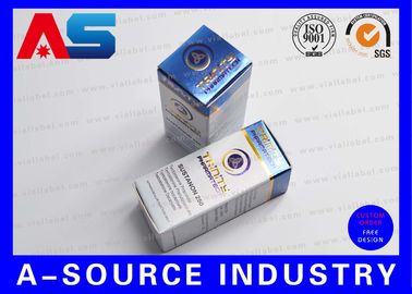 판지 10ml 작은 유리병 상자 금박에 의하여 돋을새김된 금속 파란 색깔 UV 매트 인쇄를 주문을 받아서 만드십시오